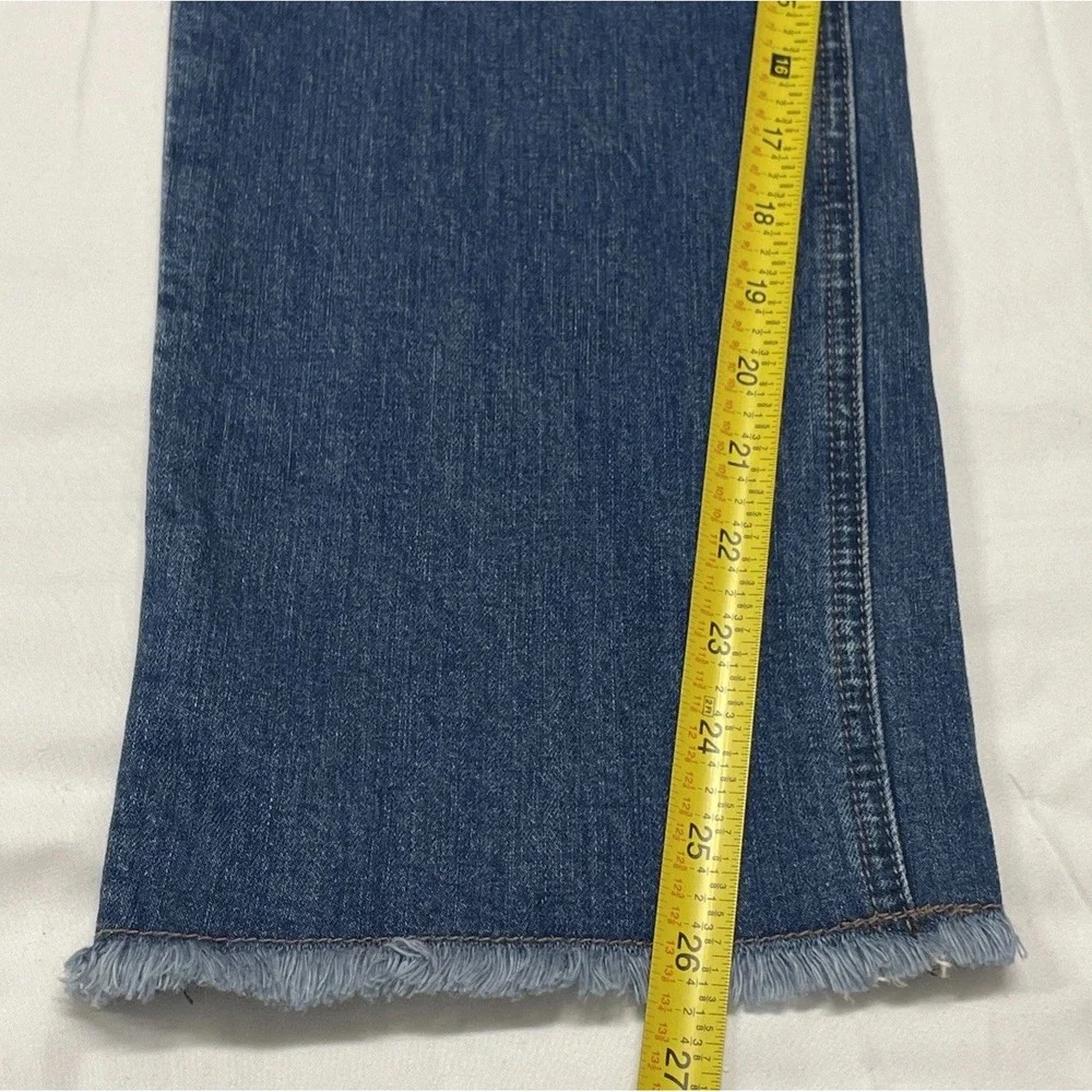 Kate Spade New York Ooh La La Straight Leg Blue Ankle‎ Jeans Raw Hem Womens 30